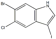 6-bromo-5-chloro-3-iodo-1H-indole 结构式