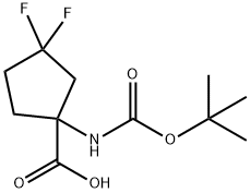 1-{[(tert-butoxy)carbonyl]amino}-3,3-difluorocyclopentane-1-carboxylic acid 结构式