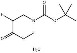 tert-butyl 3-fluoro-4-oxopiperidine-1-carboxylate hydrate 结构式