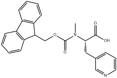 (2S)-2-({[(9H-fluoren-9-yl)methoxy]carbonyl}(methyl)amino)-3-(pyridin-3-yl)propanoic acid 结构式