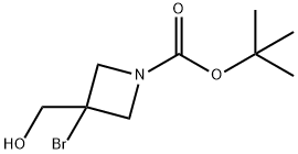 3-溴-3-(羟甲基)氮杂环丁烷-1-甲酸叔丁酯 结构式