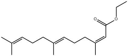 2,6,10-Dodecatrienoic acid, 3,7,11-trimethyl-, ethyl ester, (2Z,6E)- 结构式