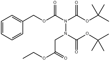 1-benzyl 1,2-di-tert-butyl 2-(2-ethoxy-2-oxoethyl)hydrazine-1,1,2-tricarboxylate 结构式
