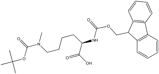 N-芴甲氧羰基-N'-叔丁氧羰基-N'-甲基-D-赖氨酸 结构式