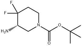 (S)-3-氨基-4,4-二氟哌啶-1-甲酸叔丁酯 结构式