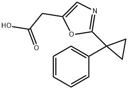 2-(2-(1-苯基环丙基)噁唑-5-基)乙酸 结构式