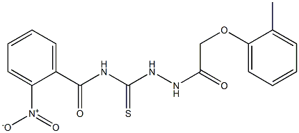 2-nitro-N-({2-[(2-methylphenoxy)acetyl]hydrazino}carbothioyl)benzamide 结构式