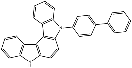 5-([1,1'-联苯]-4-基)-5,8-二氢吲哚[2,3-C]咔唑 结构式