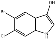 1-BOC-5-溴-6-氯-3-羟基吲哚 结构式