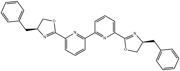6,6'-bis((S)-4-benzyl-4,5-dihydrooxazol-2-yl)-2,2'-bipyridine 结构式