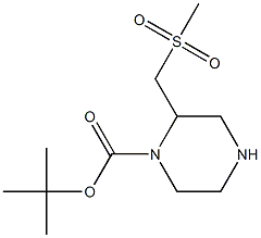 2-Methanesulfonylmethyl-piperazine-1-carboxylic acid tert-butyl ester 结构式