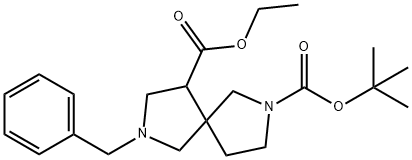 2,7-DIAZASPIRO[4.4]壬烷-2,9-二羧酸,7-(苯基甲基)-,2-(1,1-二甲基乙基)9-乙基酯 结构式