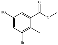 3-Bromo-5-hydroxy-2-methyl-benzoic acid methyl ester 结构式