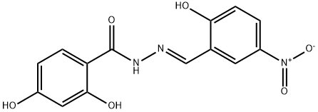 2,4-dihydroxy-N'-{2-hydroxy-5-nitrobenzylidene}benzohydrazide 结构式