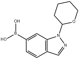 (1-(四氢-2H-吡喃-2-基)-1H-吲唑-6-基)硼酸 结构式