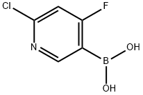 2-Chloro-4-fluoropyridine-5-boronic acid 结构式