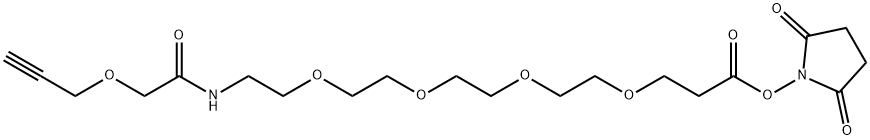 PROPARGYL-O-C1-AMIDO-PEG4-C2-NHS ESTER 结构式
