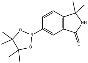 3,3-二甲基-6-(4,4,5,5-四甲基-1,3,2-二氧杂硼杂环戊烷-2-基)异吲哚-1-酮 结构式