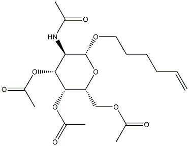 (2R,3R,4R,5R,6R)-5-acetamido-2-(acetoxymethyl)-6-(hex-5-en-1-yloxy)tetrahydro-2H-pyran-3,4-diyl diacetate 结构式
