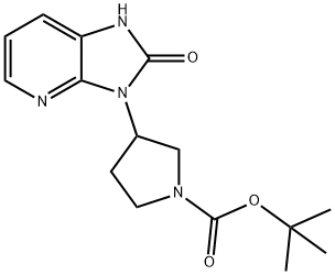 叔丁基 (3S)-3-(2-氧-1,2-氢-3H-咪唑[4,5-B]吡啶-3-基)吡咯烷-1-羧酸盐 结构式
