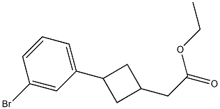 ethyl 2-(3-(3-bromophenyl)cyclobutyl)acetate 结构式