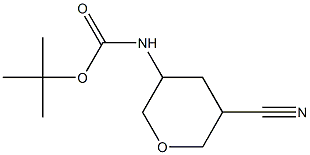(5-氰基四氢-2H-吡喃-3-基)氨基甲酸叔丁酯 结构式