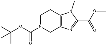 5H-Imidazo[4,5-c]pyridine-2,5-dicarboxylic acid, 1,4,6,7-tetrahydro-1-methyl-, 5-(1,1-dimethylethyl) 2-methyl ester 结构式