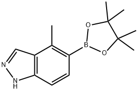 4-甲基-5-(硼酸频哪醇酯-2-基)-1H吲唑 结构式