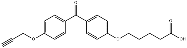 5-(4-(4-(丙-2-炔-1-基氧基)苯甲酰基)苯氧基)戊酸 结构式