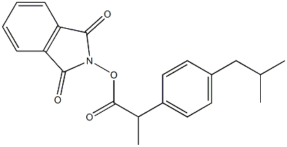 (1,3-二氧代异吲哚啉-2-基) 2-(4-异丁基苯基)丙酸酯 结构式
