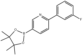 2-(3-Fluorophenyl)pyridine-5-boronic acid pinacol ester 结构式