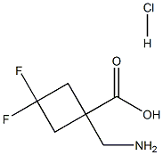 1-(aminomethyl)-3,3-difluorocyclobutane-1-carboxylic acid hydrochloride 结构式