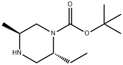 tert-butyl (2R,5S)-2-ethyl-5-methylpiperazine-1-carboxylate 结构式