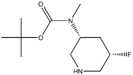 tert-butyl ((3R,5S)-5-fluoropiperidin-3-yl)(methyl)carbamate 结构式