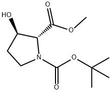 1-(tert-butyl) 2-methyl (2R,3R)-3-hydroxypyrrolidine-1,2-dicarboxylate 结构式