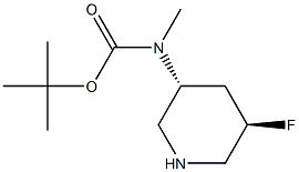 tert-butyl ((3R,5R)-5-fluoropiperidin-3-yl)(methyl)carbamate 结构式