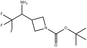 tert-butyl 3-(1-amino-2,2,2-trifluoroethyl)azetidine-1-carboxylate 结构式