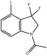 1-(3,3-二氟-4-碘二氢吲哚-1-基)乙-1-酮 结构式