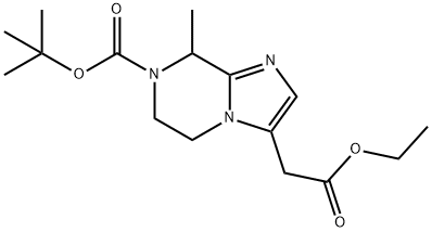 tert-butyl 3-(2-ethoxy-2-oxoethyl)-8-methyl-5,6-dihydroimidazo[1,2-a]pyrazine-7(8H)-carboxylate* 结构式