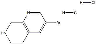 3-溴-5,6,7,8-四氢-1,7-萘啶二盐酸 结构式