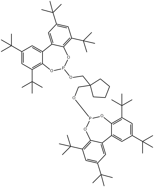 6,6'-((cyclopentane-1,1-diylbis(methylene))bis(oxy))bis(2,4,8,10-tetra-tert-butyldibenzo[d,f][1,3,2]dioxaphosphepine) 结构式