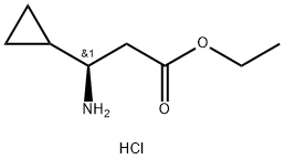ethyl (R)-3-amino-3-cyclopropylpropanoate hydrochloride 结构式
