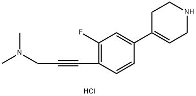 3-(2-氟-4-(1,2,3,6-四氢吡啶-4-基)苯基-N,N-二甲基丙-2-炔-1-胺盐酸盐 结构式