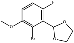 2-溴-3-甲氧基-6-氟苯甲醛缩乙二醇 结构式