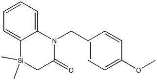 1-(4-甲氧基苄基)-4,4-二甲基-3,4-二氢苯并[B][1,4] AZASILIN-2(1H)-酮 结构式
