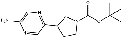 tert-butyl 3-(5-aminopyrazin-2-yl)pyrrolidine-1-carboxylate 结构式