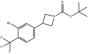 tert-butyl 3-(3-bromo-4-(trifluoromethyl)phenyl)azetidine-1-carboxylate 结构式