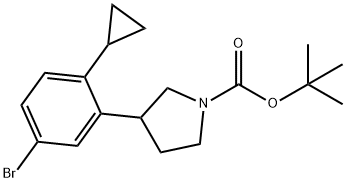 tert-butyl 3-(5-bromo-2-cyclopropylphenyl)pyrrolidine-1-carboxylate 结构式