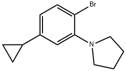 1-(2-bromo-5-cyclopropylphenyl)pyrrolidine 结构式