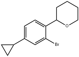 2-(2-bromo-4-cyclopropylphenyl)tetrahydro-2H-pyran 结构式